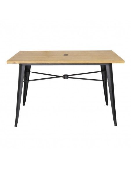 Table d'extérieur en aluminium et bois Bolero Complete 120x76 cm bois clair