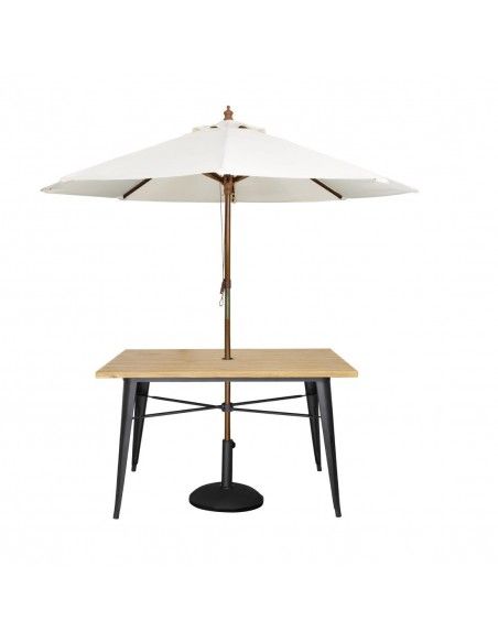 Table d'extérieur en aluminium et bois Bolero Complete 120x76 cm bois clair