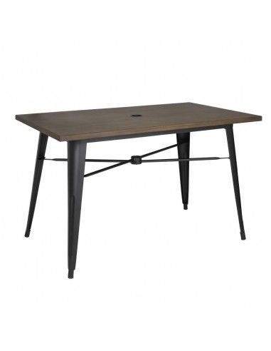Table d'extérieur en aluminium et bois Bolero Complete 120x76 cm bois noir