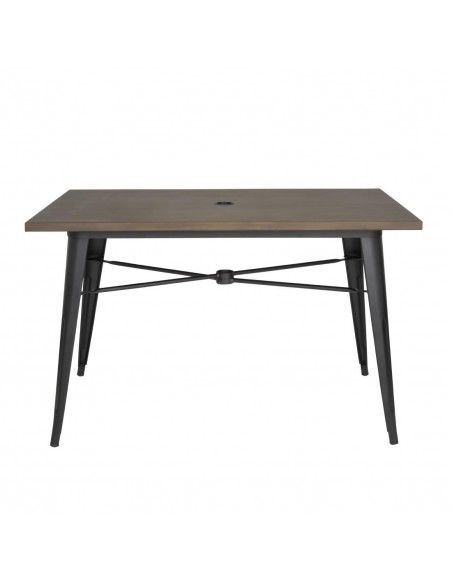 Table d'extérieur en aluminium et bois Bolero Complete 120x76 cm bois noir