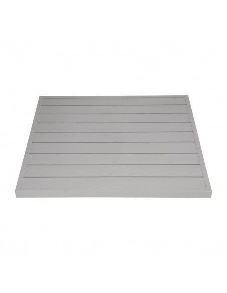 Plateau de table carré en aluminium Bolero gris clair 700 mm