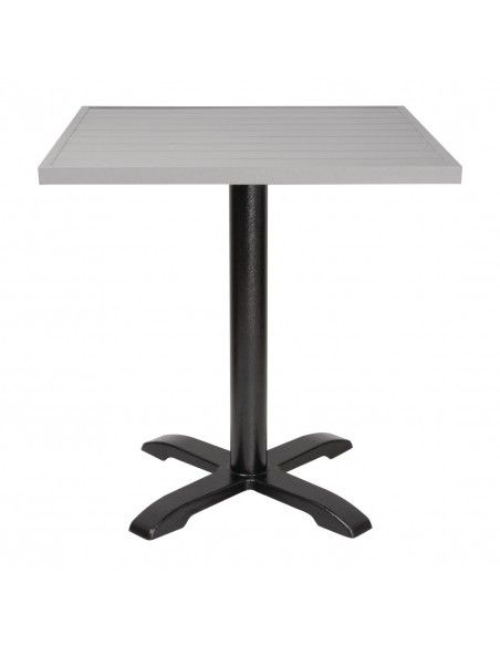 Plateau de table carré en aluminium Bolero gris clair 700 mm