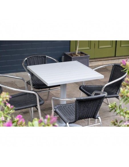 Plateau de table carré en aluminium Bolero gris clair 700 mm