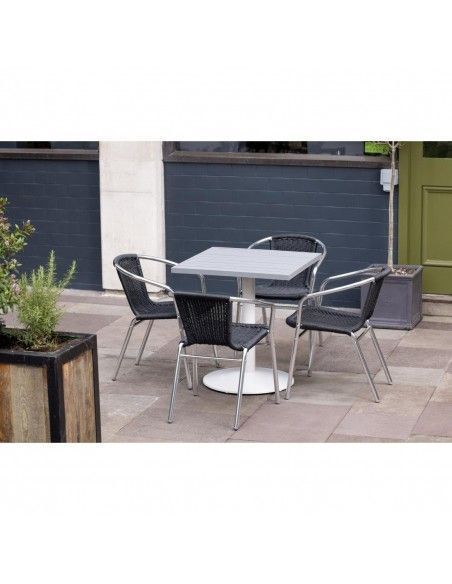 Plateau de table carré en aluminium Bolero gris clair 700 mm