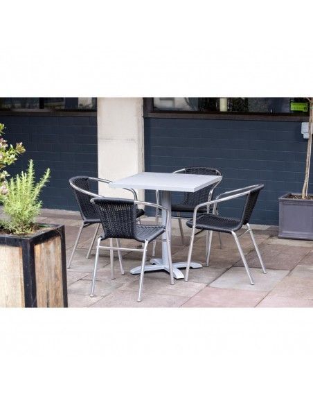 Plateau de table carré en aluminium Bolero gris clair 700 mm