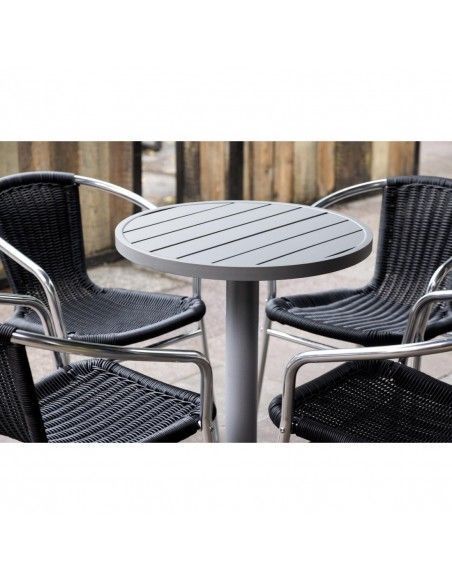 Plateau de table rond en aluminium Bolero gris clair 580 mm