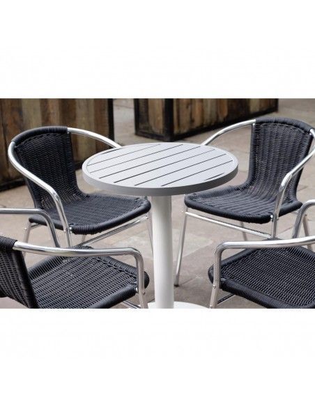 Plateau de table rond en aluminium Bolero gris clair 580 mm