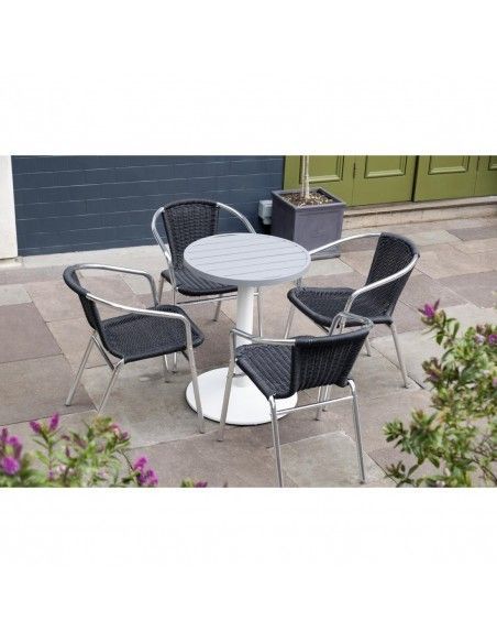 Plateau de table rond en aluminium Bolero gris clair 580 mm