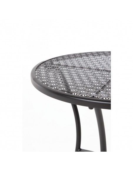 Table bistro ronde en acier ajouré Bolero noire 600mm
