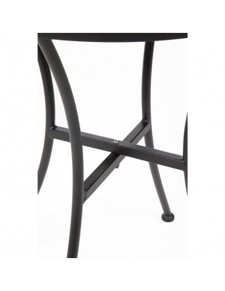 Table bistro ronde en acier ajouré Bolero noire 600mm