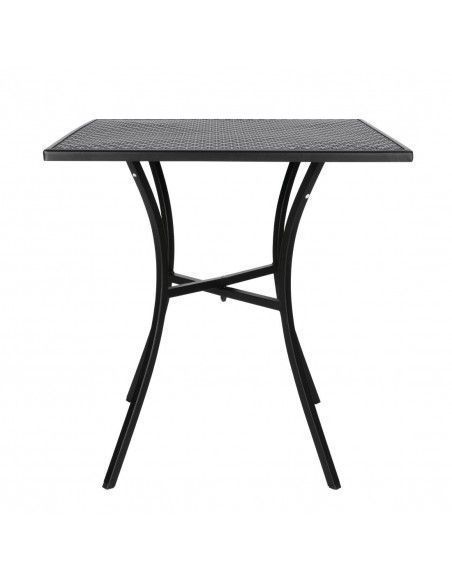 Table bistro carrée en acier ajouré Bolero noire 700mm
