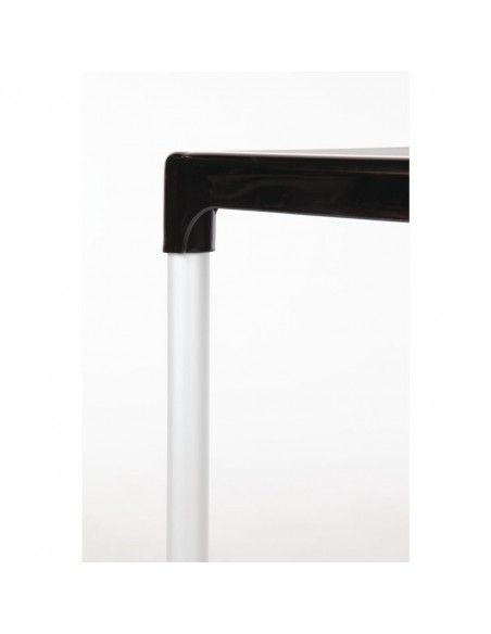 Table carrée avec pieds aluminium Bolero noire 750mm