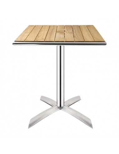 Table bistro carrée plateau basculant frêne Bolero 600mm