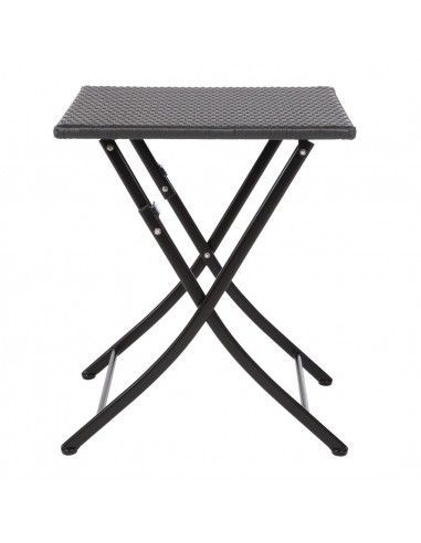 Table carrée pliante en rotin PE Bolero 600mm
