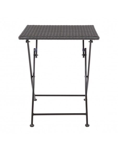 Table carrée pliante en rotin PE Bolero 600mm