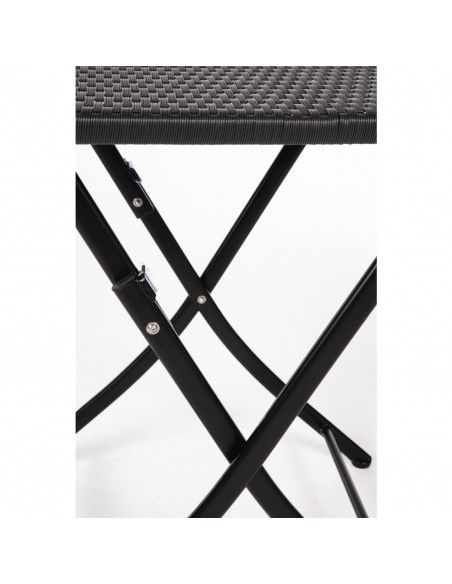 Table carrée pliante en rotin PE Bolero 600mm