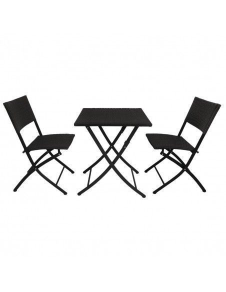 Table carrée pliante en rotin PE Bolero 600mm