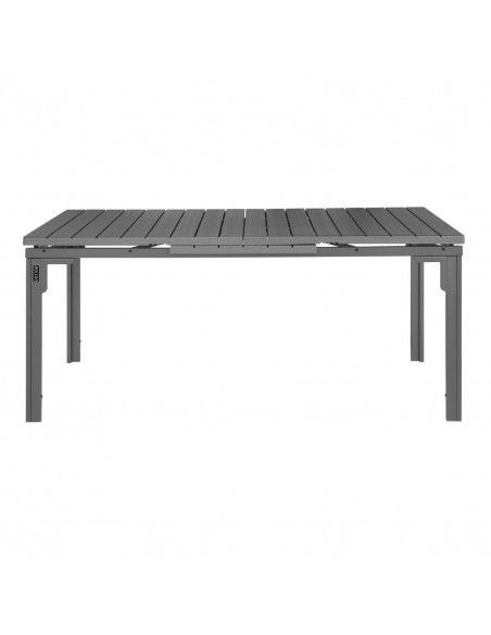 Table d'extérieur à lattes extensible Bolero Valletta grise 1800mm