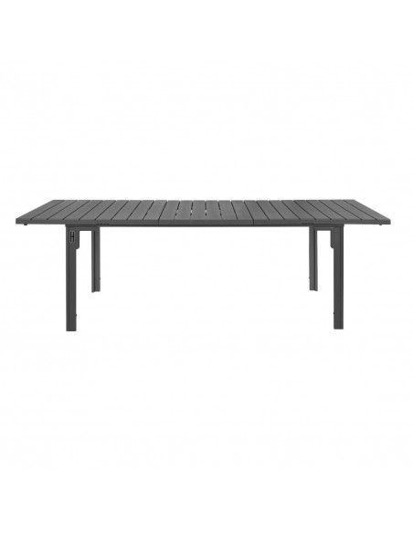 Table d'extérieur à lattes extensible Bolero Valletta grise 1800mm