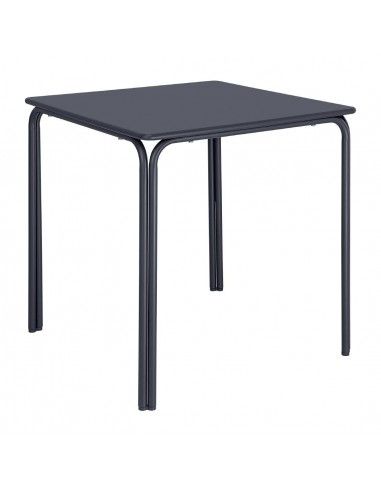 Table carrée en acier Bolero Adeline 700mm bleu ardoise