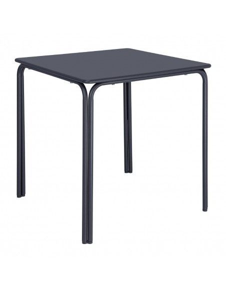 Table carrée en acier Bolero Adeline 700mm bleu ardoise