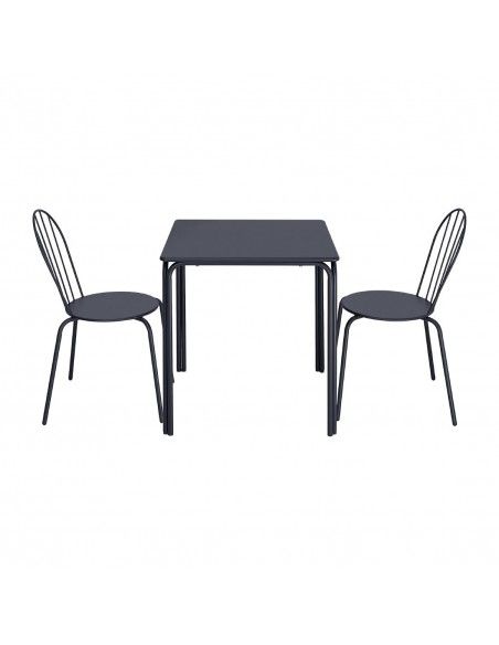 Table carrée en acier Bolero Adeline 700mm bleu ardoise