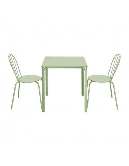 Table carrée en acier Bolero Adeline 700mm vert clair