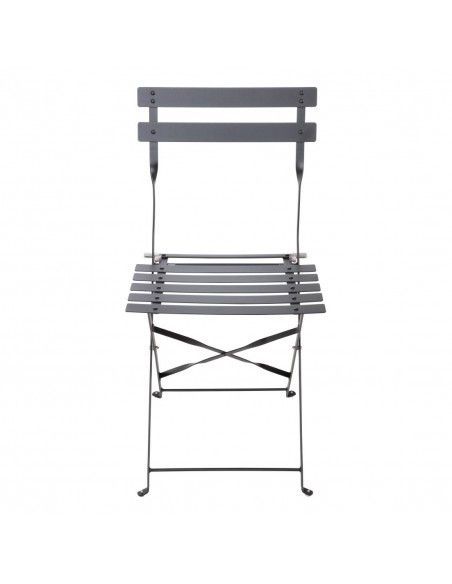 Ensemble table et 2 chaises pliantes d'extérieur en acier noir Bolero