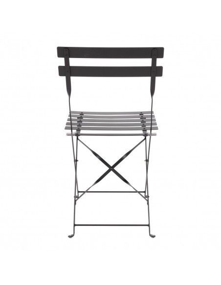 Ensemble table et 2 chaises pliantes d'extérieur en acier noir Bolero
