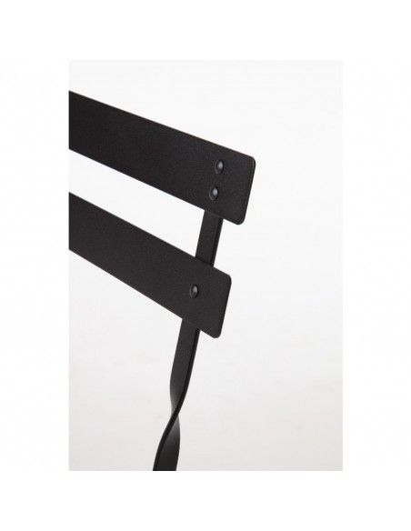 Ensemble table et 2 chaises pliantes d'extérieur en acier noir Bolero