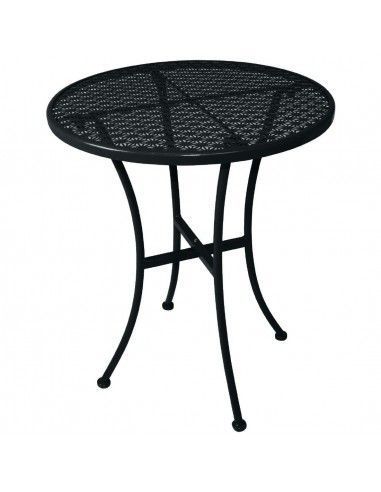 Table bistro ronde en acier ajouré Bolero noire 600mm (lot de 15)