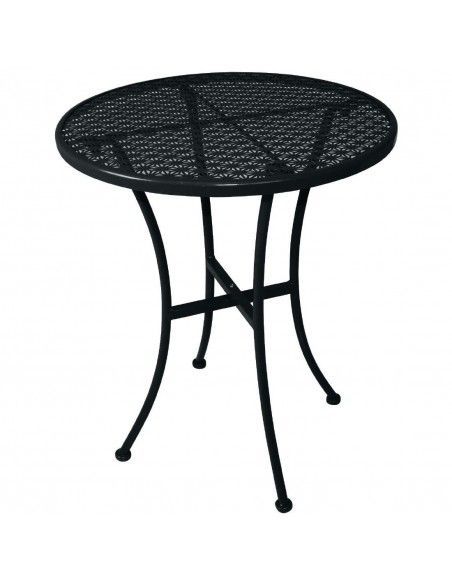 Table bistro ronde en acier ajouré Bolero noire 600mm (lot de 15)