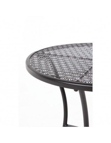 Table bistro ronde en acier ajouré Bolero noire 600mm (lot de 15)