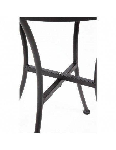 Table bistro ronde en acier ajouré Bolero noire 600mm (lot de 15)