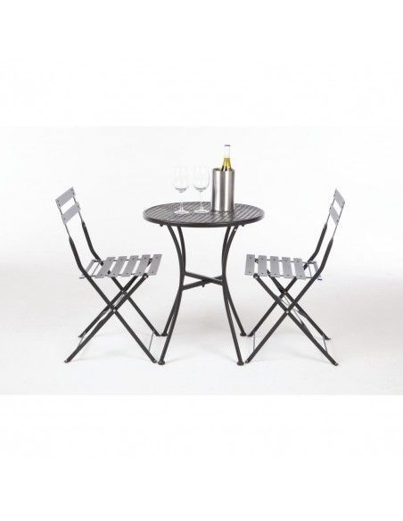 Table bistro ronde en acier ajouré Bolero noire 600mm (lot de 15)