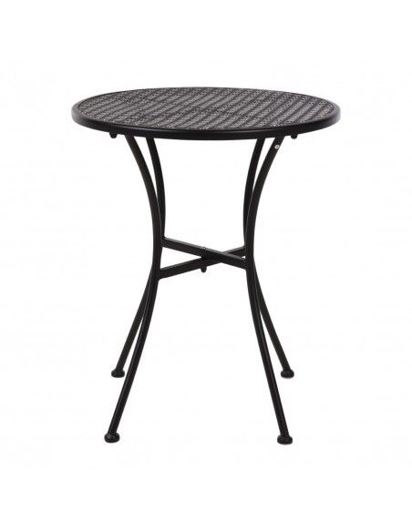Table bistro ronde en acier ajouré Bolero noire 600mm (lot de 15)