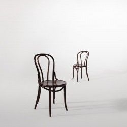 Chaises bistrot en bois courbé Fameg finition noyer 2