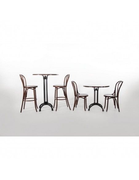 Chaises bistrot en bois courbé Fameg finition noyer