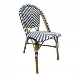 Chaises style parisien en rotin PE Bolero noires (lot de 2)