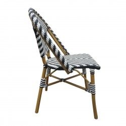 Chaises style parisien en rotin PE Bolero noires (lot de 2) 2
