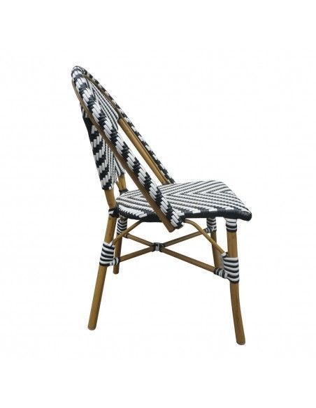 Chaises style parisien en rotin PE Bolero noires (lot de 2)