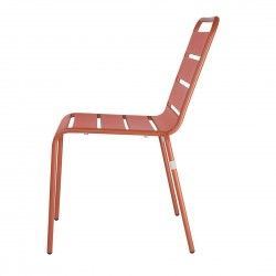 Chaises à lattes en acier Bolero terracotta (lot de 4) 2