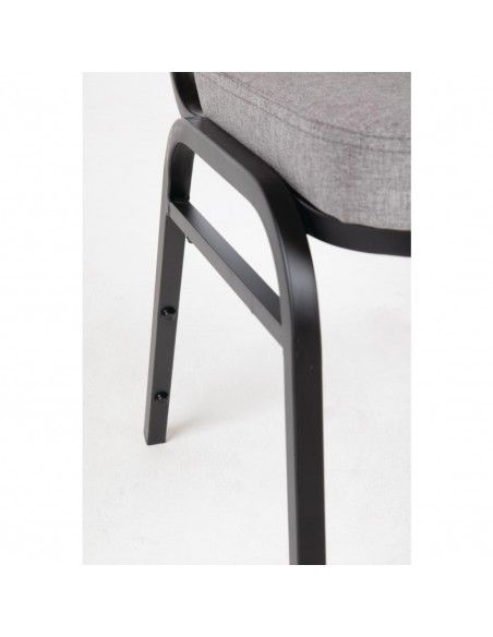 Chaise de banquet avec dossier carré et tissu gris Bolero lot de 4