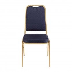 Chaises de banquet à dossier carré Bolero bleues (Lot de 4) 2