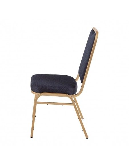 Chaises de banquet à dossier carré Bolero bleues (Lot de 4)