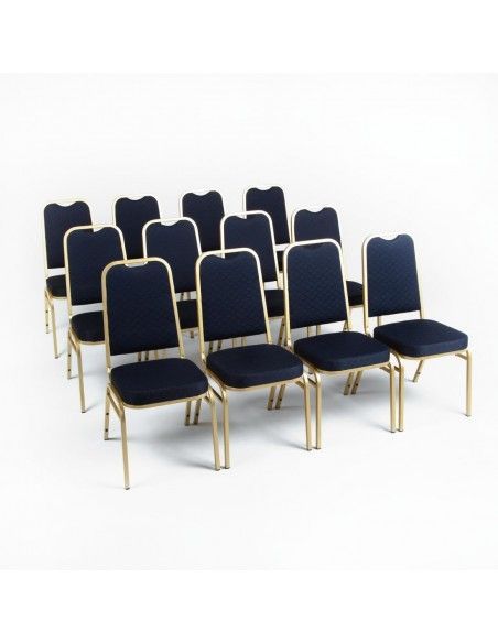 Chaises de banquet à dossier carré Bolero bleues (Lot de 4)