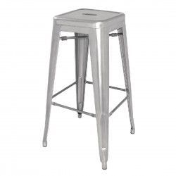 Tabourets hauts en acier galvanisé Bolero Bistro gris argenté (lot de 4)