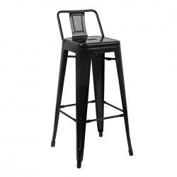 Tabourets hauts en acier noir avec dossier Bolero Bistro (lot de 4) 2