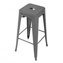 Tabourets hauts en acier galvanisé Bolero Bistro gris métalisé (lot de 4) 2