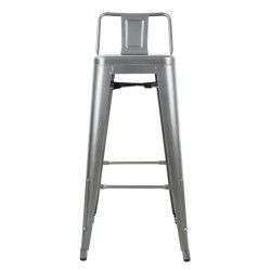 Tabourets hauts en acier gris métal avec dossier Bolero Bistro (lot de 4) 2